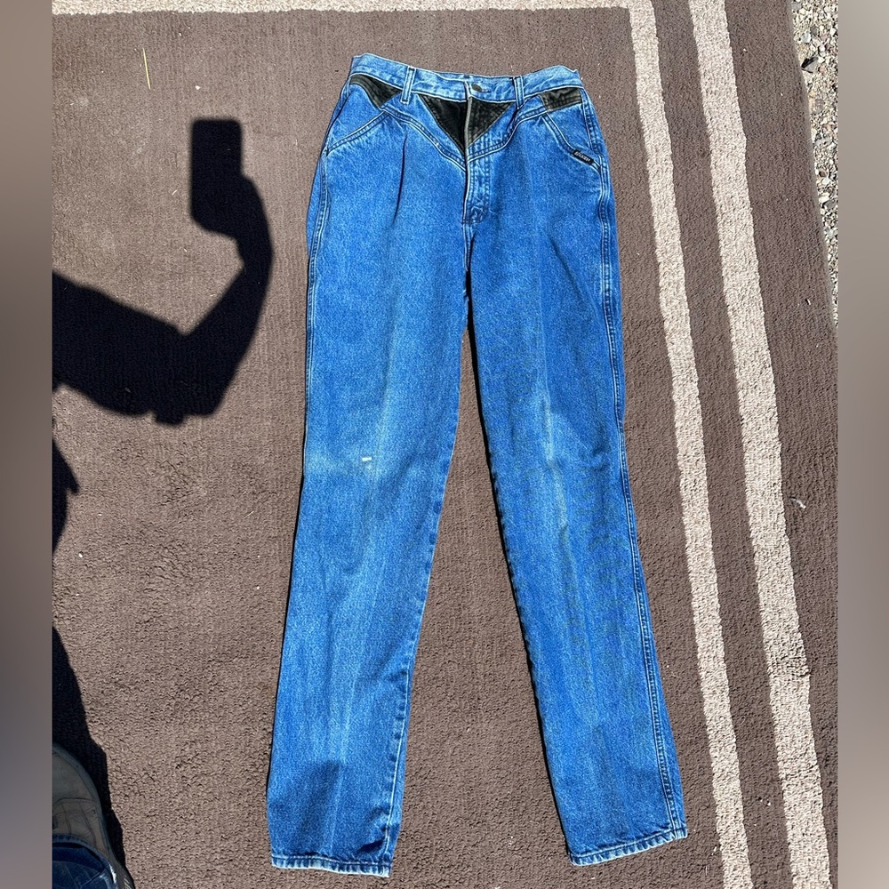Rockies vintage jeans with velvet accent, size 11/12